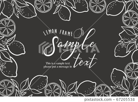 Lemon line drawing type frame blackboard-style horizontal 67205538