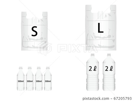Plastic shopping bags and plastic bottles 67205793