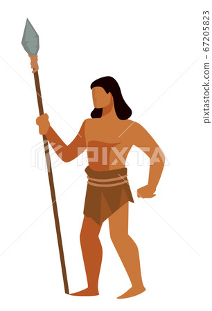 Hunter in ancient society, man with spire for hunting Hunter in ancient society, man with spire for hunting 67205823