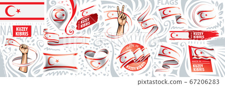 Vector set of the national flag of Northern Cyprus in various creative designs Vector set of the national flag of Northern Cyprus in various creative designs 67206283