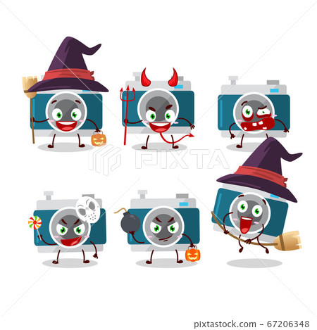 Halloween expression emoticons with cartoon character of camera pocket Halloween expression emoticons with cartoon character of camera pocket 67206348