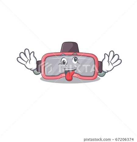 A mascot design of vr glasses having a funny crazy face 67206374