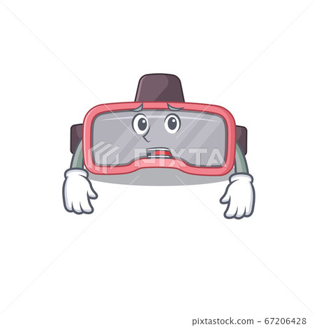 Cartoon image design vr glasses showing worried face Cartoon image design vr glasses showing worried face 67206428