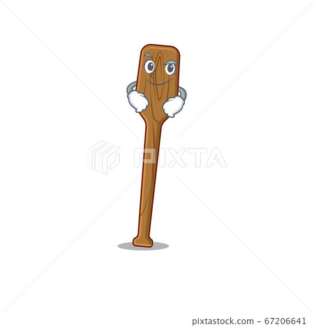 A cute arrogant caricature design of oars having confident gesture 67206641