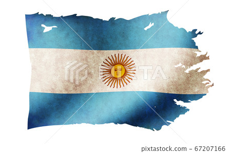 Dirty and torn flag illustration / Argentina 67207166
