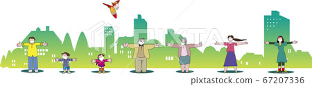 People taking a social distance in the city People taking a social distance in the city 67207336