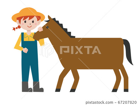 Ranch horse female illustration 67207820