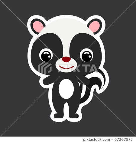 Children's sticker of cute little skunk 67207875