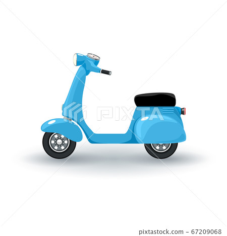 Blue vintage scooter isolated Blue vintage scooter isolated 67209068