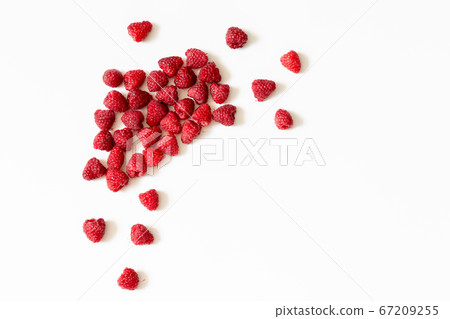 Fresh organic raspberries fruit background with 67209255