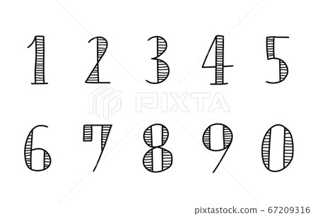 手繪數字集 插圖 時尚 可愛 插圖素材 圖庫