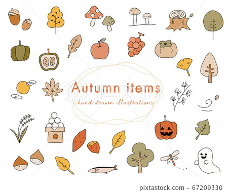 Autumn hand drawn illustration set / Autumn of appetite / Pumpkin / Halloween Autumn hand drawn illustration set / Autumn of appetite / Pumpkin / Halloween 67209330