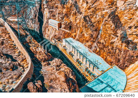 Famous and amazing Hoover Dam at Lake Mead, Nevada 67209640
