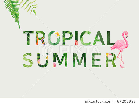 Tropical watercolor background Tropical watercolor background 67209985