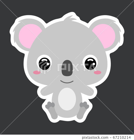 Children's sticker of cute little sitting koala. 67210214