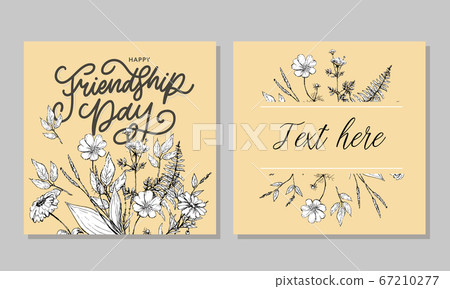 Vector illustration of hand drawn happy friendship - Stock Illustration ...