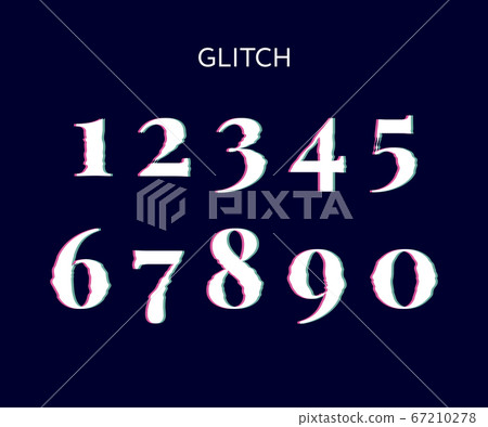 Frozen glitch screen distortion vector numbers 67210278