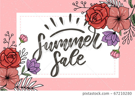 Vector word sale .Letters made of flowers and 67210280