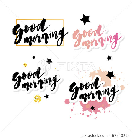 Good Morning lettering text vector illustration Good Morning lettering text vector illustration 67210294