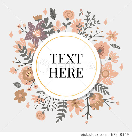 Floral Frame Collection. Set of cute retro flowers - Stock Illustration ...