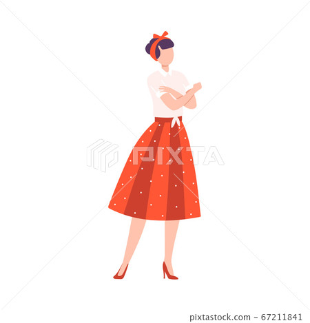 Young Woman in Retro Dress Crossing her Arms Saying No, Feminism, Freedom, Protest, Female Power and Rights Concept Flat Style Vector Illustration Young Woman in Retro Dress Crossing her Arms Saying No, Feminism, Freedom, Protest, Female Power and Rights Concept Flat Style Vector Illustration 67211841
