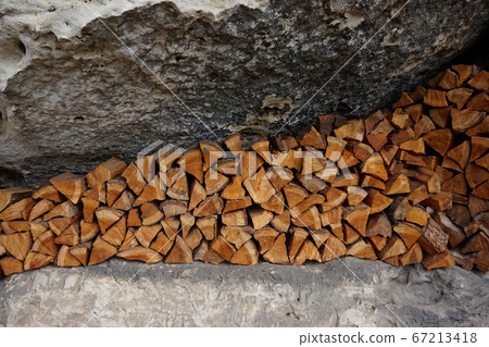 firewood background in the cave interior firewood background in the cave interior 67213418