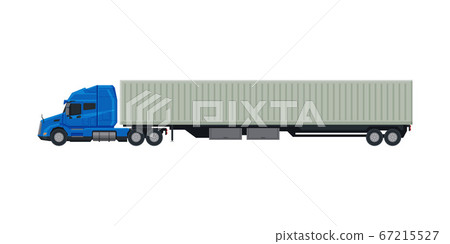 Modern Cargo Trailer Truck, Delivery and Shipping Cargo Vehicle, Side View Flat Vector Illustration Modern Cargo Trailer Truck, Delivery and Shipping Cargo Vehicle, Side View Flat Vector Illustration 67215527