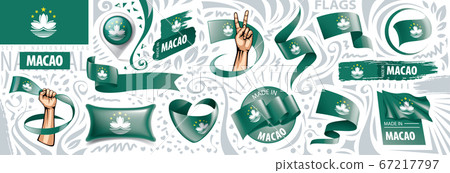 Vector set of the national flag of Macao in various creative designs 67217797