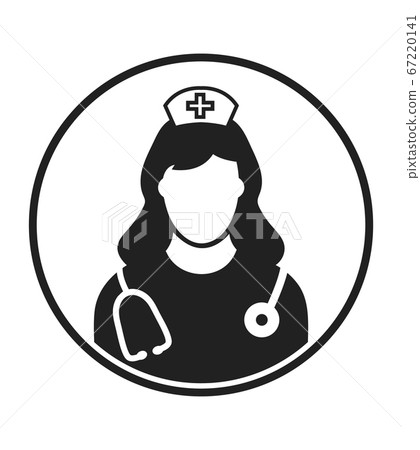 Nurse profile Icon with circle shape. 67220141