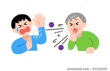 Senior men who cough and men who dislike plain clothes (simple color) Senior men who cough and men who dislike plain clothes (simple color) 67220445