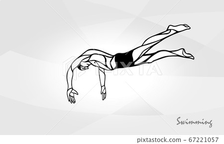 Swimmer At Starting Block Silhouette. Swimme diving vector Swimmer At Starting Block Silhouette. Swimme diving vector 67221057