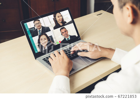 Video call business people meeting on virtual workplace or remote office Video call business people meeting on virtual workplace or remote office 67221853