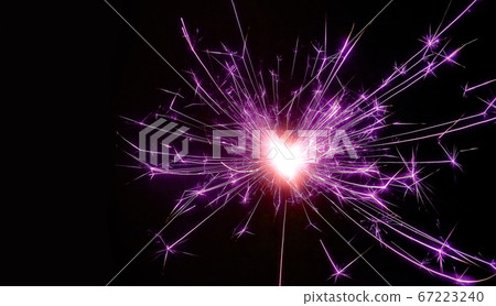 Bengali fire. Festive firework salute burst. 67223240