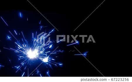 Bengali fire. Festive firework salute burst. 67223256