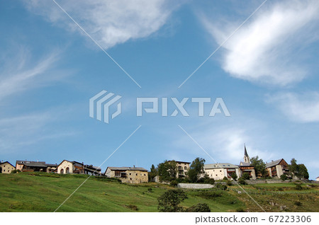 Guarda village in Swiss Alps - Engadin Valley Switzerland Guarda village in Swiss Alps - Engadin Valley Switzerland 67223306