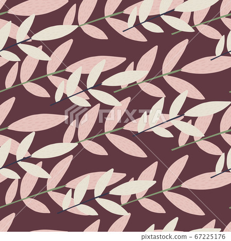 Random seamless pattern with botanic elements. 67225176