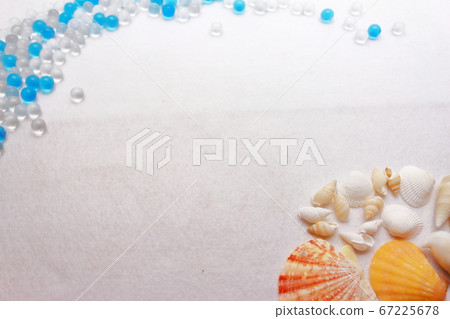 Summer image, beach shells and waterfront 67225678