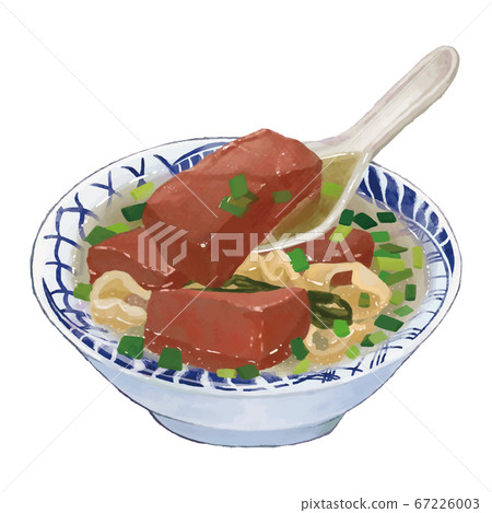 水彩風台灣美食豬血湯 水彩風台灣美食豬血湯 67226003
