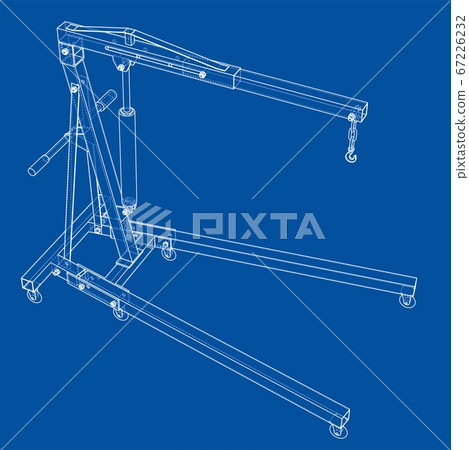 Engine hoist outline. 3D illustration Engine hoist outline. 3D illustration 67226232