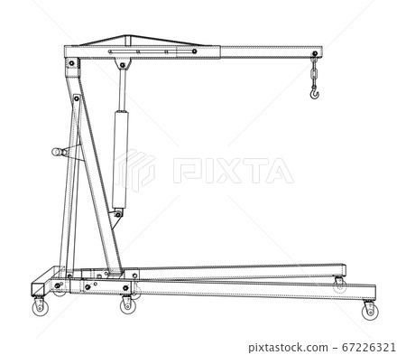 Engine hoist outline. 3D illustration 67226321