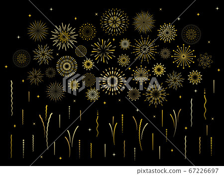 Abstract art deco burst gold pattern fireworks set - Stock Illustration ...