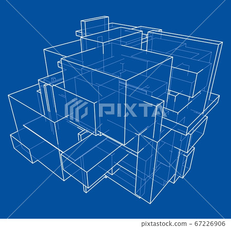 Wireframe Boxes. Sketch style - Stock Illustration [67226906] - PIXTA