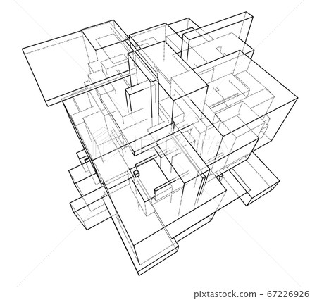 Wireframe Boxes. Sketch style - Stock Illustration [67226926] - PIXTA