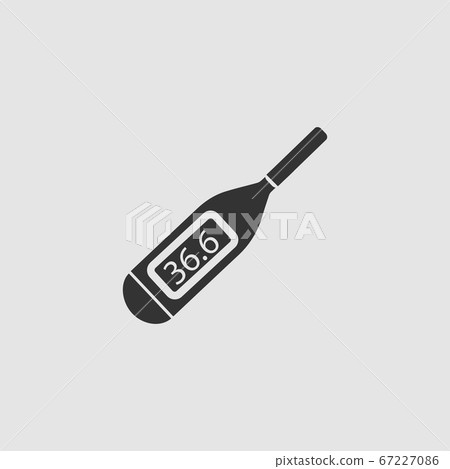 Medical thermometer icon flat 67227086