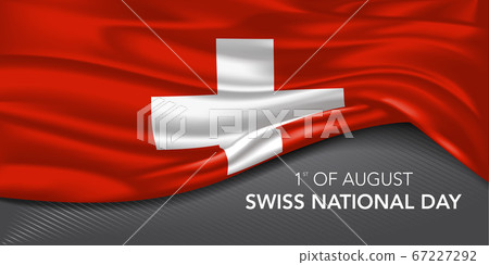 Swiss national day greeting card, banner with template text vector illustration Swiss national day greeting card, banner with template text vector illustration 67227292