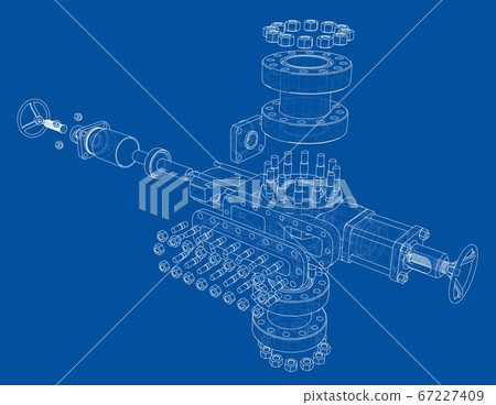 Blowout preventer. 3D illustration 67227409