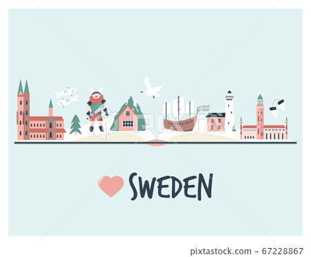 Tourist poster with famous destinations and 67228867