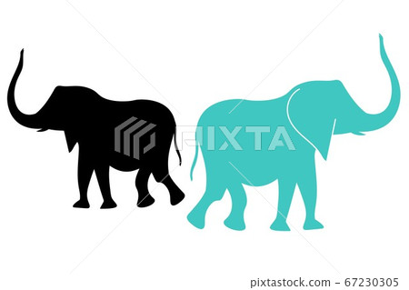 Set of elephants silhouettes. Template for background, banner, card, poster. Vector EPS10 67230305