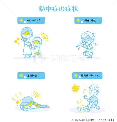 概述中暑症狀的插圖 67230315
