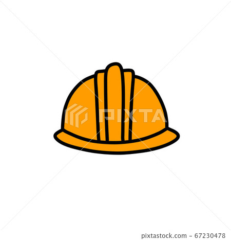 construction helmet doodle icon, vector color - Stock Illustration
